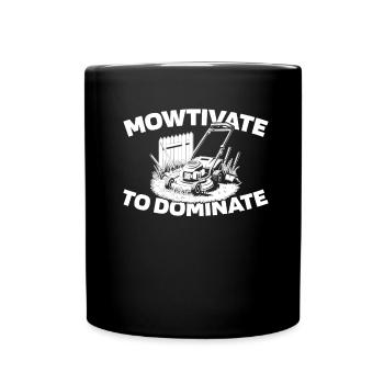Rasenmäher Mähen - Tasse einfarbig - Schwarz - Vorne