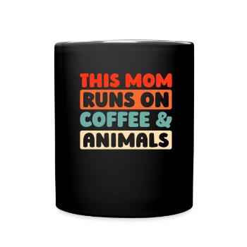Gardien de zoo Gardien de zoo Café Mère Maman - Mug uni - noir - Devant