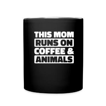 Gardien de zoo Gardien de zoo Café Mère Maman - Mug uni - noir - Devant