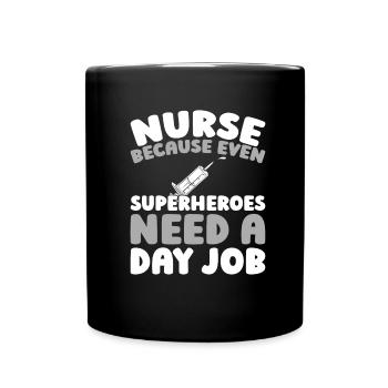 Krankenschwester Funny - Tasse einfarbig - Schwarz - Vorne