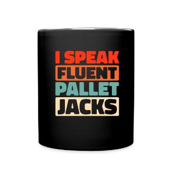 Gabelstapler Staplerfahrer - Tasse einfarbig - Schwarz - Vorne