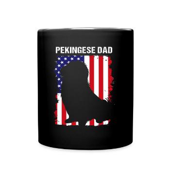 Pekinese - Tasse einfarbig - Schwarz - Vorne