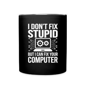 Administrator Support Nerd Computer Tech - Tasse einfarbig - Schwarz - Vorne
