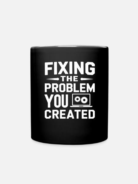 Administrator Support Nerd Computer Tech - Full Colour Mug - black