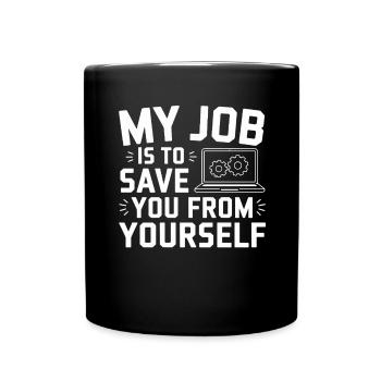 Administrator Support Nerd Computer Tech - Tasse einfarbig - Schwarz - Vorne
