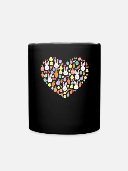Ostern Eier Hasen Amerikanische Flagge - Tasse einfarbig - Schwarz