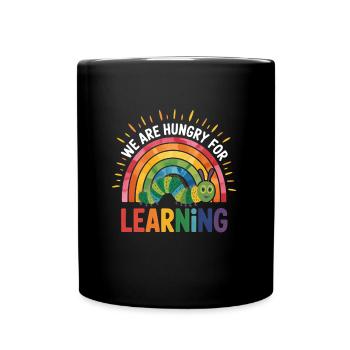 We Are Hungry For Learning - Full Colour Mug - black - Front