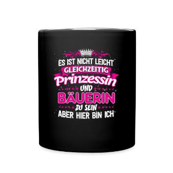 BÄUERIN - gleichzeitig Prinzessin - Tasse einfarbig - Schwarz - Vorne