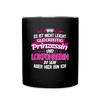 LOKFÜHRERIN - gleichzeitig Prinzessin - Tasse einfarbig - Schwarz - Vorne