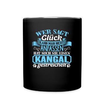 KANGAL - Glück zum anfassen - Tasse einfarbig - Schwarz - Vorne