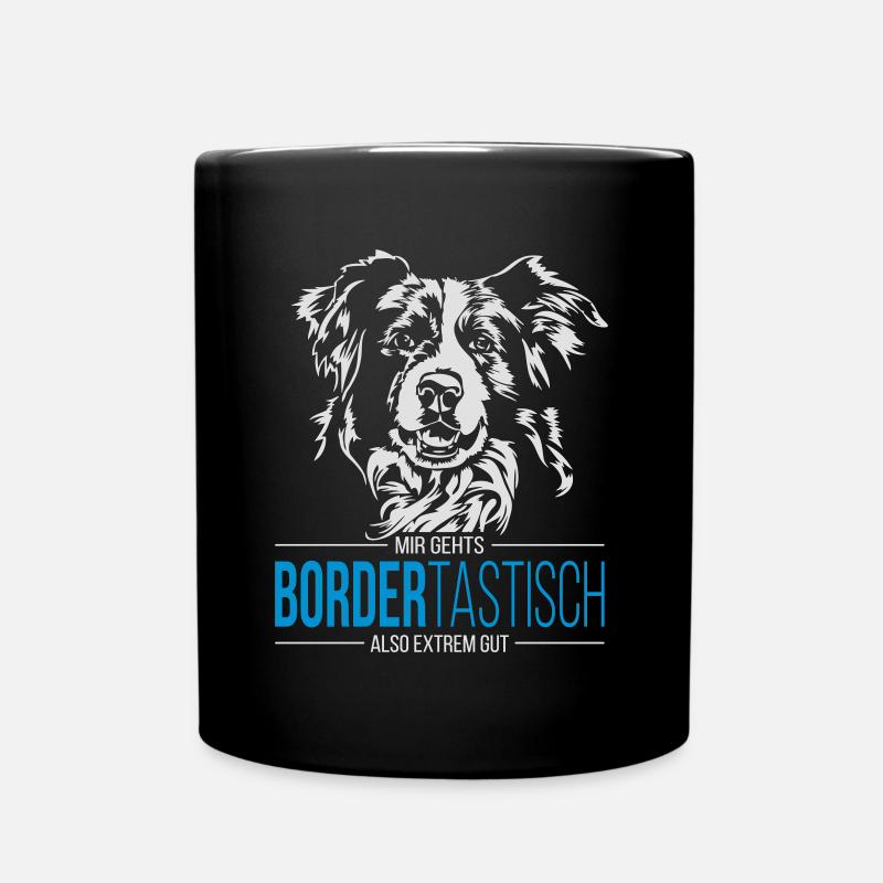 BORDERTASTISCH Border Collie Hundespruch Wilsigns - Tasse einfarbig - Schwarz