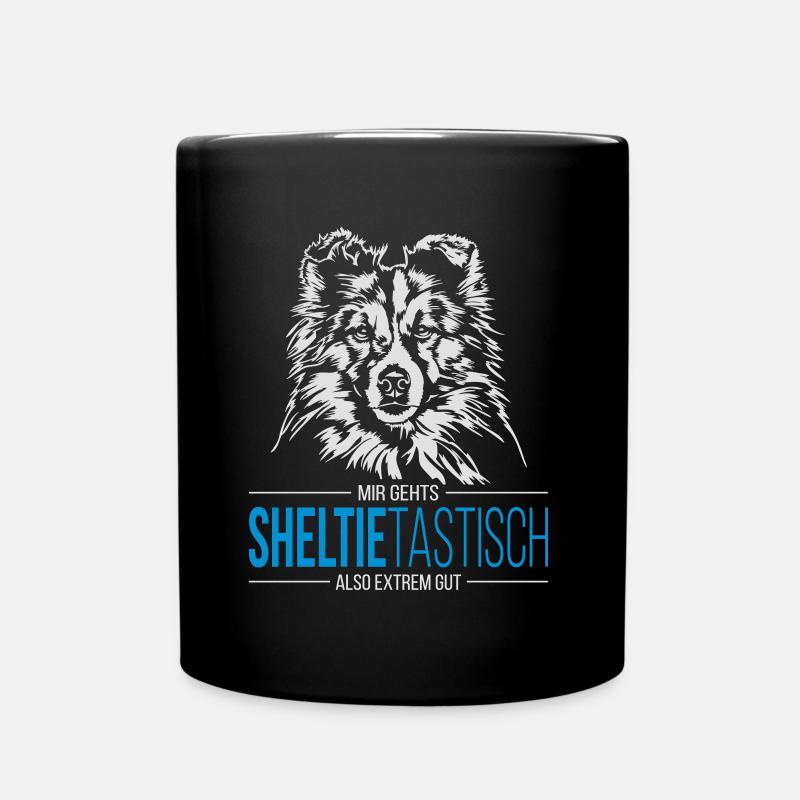 SHELTIETASTISCH Sheltie Shetland Sheepdog - Tasse einfarbig - Schwarz
