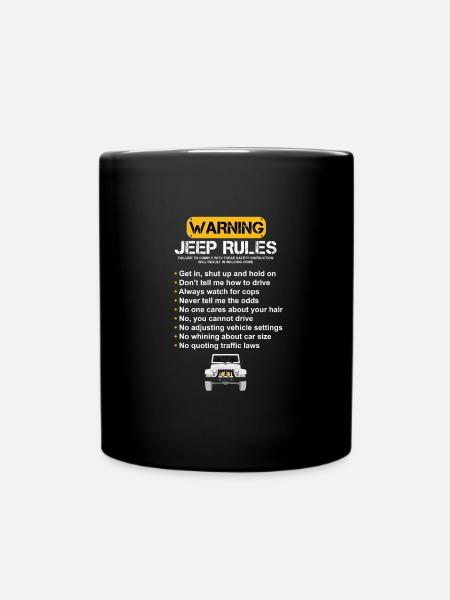 Avertissement Règles Jeep - Mug uni - noir