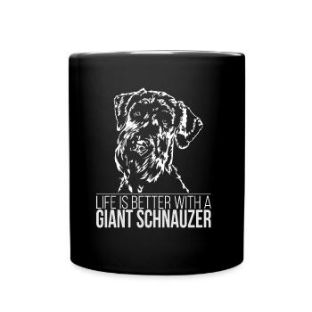 GIANT SCHNAUZER Life is better Wilsigns Cadeaux - Mug uni - noir - Devant