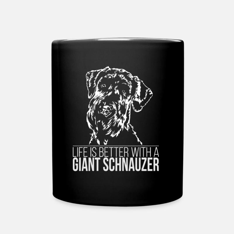 GIANT SCHNAUZER Life is better Wilsigns Geschenke - Tasse einfarbig - Schwarz