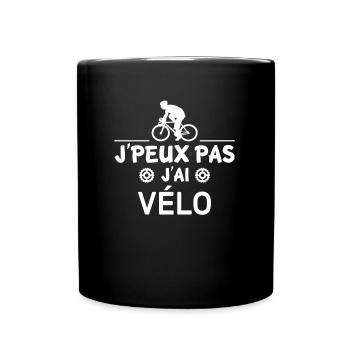 J'peux pas j'ai vélo - tee shirt cyclisme - Mug uni - noir - Devant