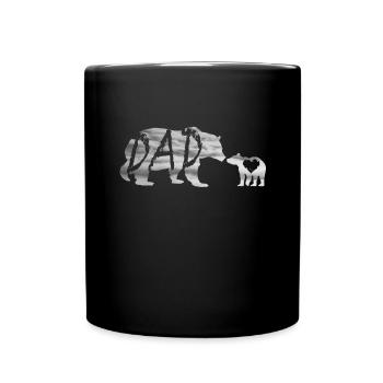 Dad 2019 Papa Bär Baby Bär Geschenk - Tasse einfarbig - Schwarz - Vorne