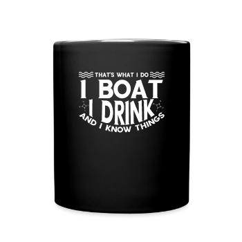Bootfahren Spruch Bootsfahrer Angler Geschenk - Tasse einfarbig - Schwarz - Vorne