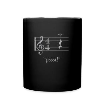 Psst Shh Pause Musik Fermate Band Shirt - Tasse einfarbig - Schwarz - Vorne