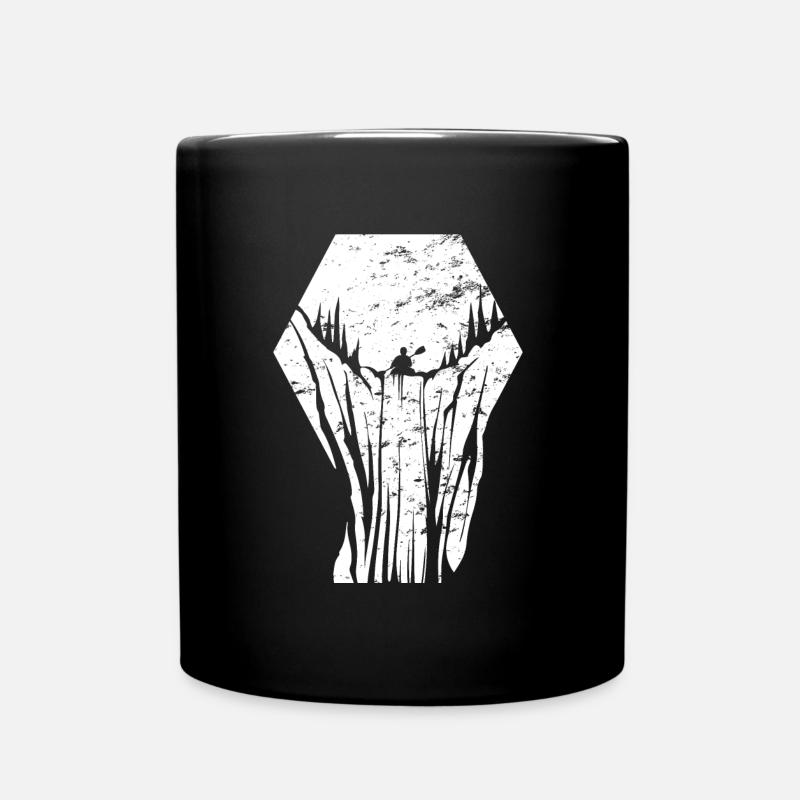 Wildwasser Wasserfall Kanu Kajak Welle Geschenk - Tasse einfarbig - Schwarz