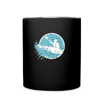 Wildwasser Welle Rodeo Kanu Kajak Sport Geschenk - Tasse einfarbig - Schwarz - Vorne