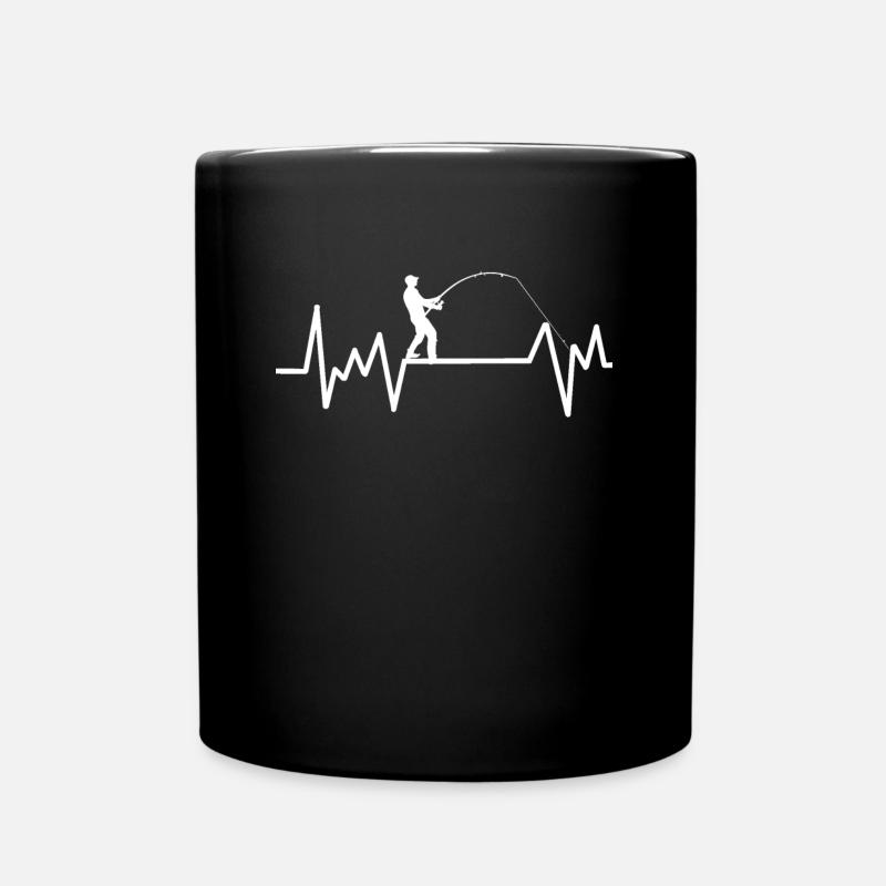 Angler Herzschlag - Tasse einfarbig - Schwarz