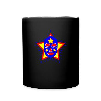 Wrestling Mask Meditation Love Light Peace - Full Colour Mug - black - Front