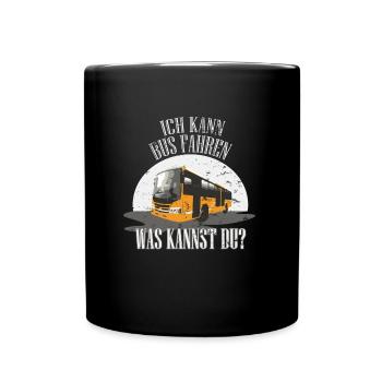 Ich kann Bus fahren Omnibus Busfahrer Geschenk - Tasse einfarbig - Schwarz - Vorne