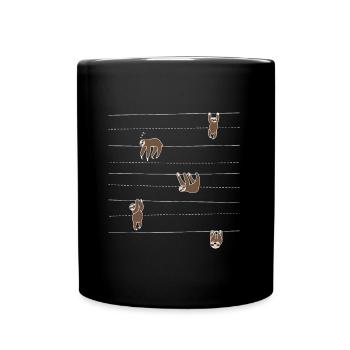 Sloth pattern gift idea for sloth fans - Full Colour Mug - black - Front