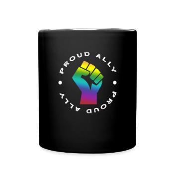 Proud Ally orgueil tolérance arc-en-ciel LGBT cadeau - Mug uni - noir - Devant