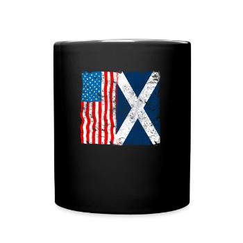 Schottland USA Flagge Highlander Tartan Kilt - Tasse einfarbig - Schwarz - Vorne