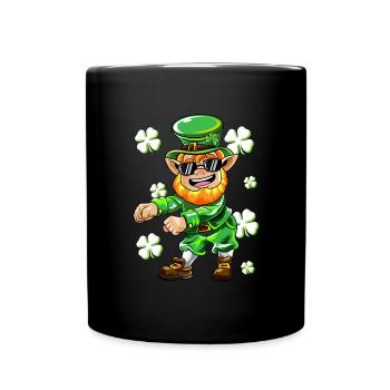 Flossing Kobold Kleeblatt St Patricks Day Geschenk - Tasse einfarbig - Schwarz - Vorne