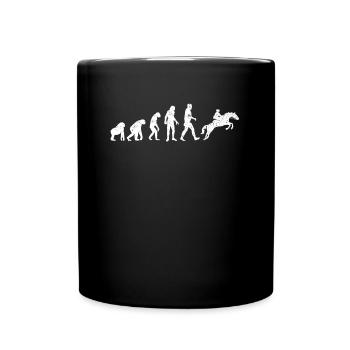 Reiten Evolution - Tasse einfarbig - Schwarz - Vorne