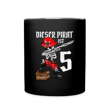 5 Jahre dabbing Pirat Junge 5. Geburtstag Geschenk - Tasse einfarbig - Schwarz - Vorne