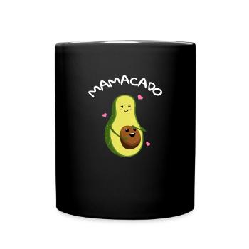 Mamacado Avocado Mama schwanger Babyparty Geschenk - Tasse einfarbig - Schwarz - Vorne
