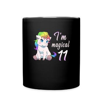 Je suis magique 11 Licorne 11 Cadeau d'anniversaire - Mug uni - noir - Devant