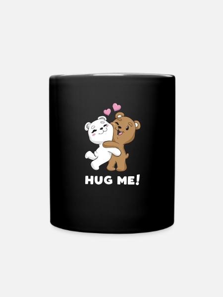 Ours câlin ours ours cadeau de Saint Valentin - Mug uni - noir