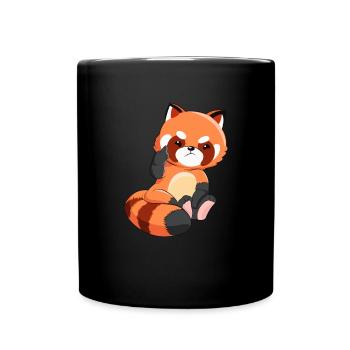 Panda rouge poing maléfique majeur panda ours cadeau - Mug uni - noir - Devant