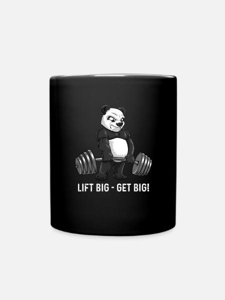 Soulever grand faire grand entraînement de cadeau de panda de motivation - Mug uni - noir