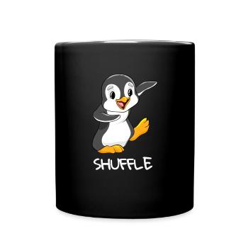 Shuffle tanzender Pinguin Geschenk Shuffledance - Tasse einfarbig - Schwarz - Vorne