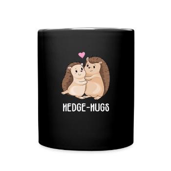 Hedge hugs hug hedgehog gift valentines day - Full Colour Mug - black - Front