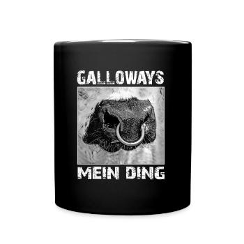 galloways mein ding | Galloway - Tasse einfarbig - Schwarz - Vorne