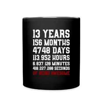 13 ans de cadeau génial 13e anniversaire - Mug uni - noir - Devant