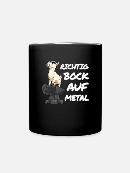 Richtig Bock auf Metal Geschenk Metaller Band - Tasse einfarbig - Schwarz