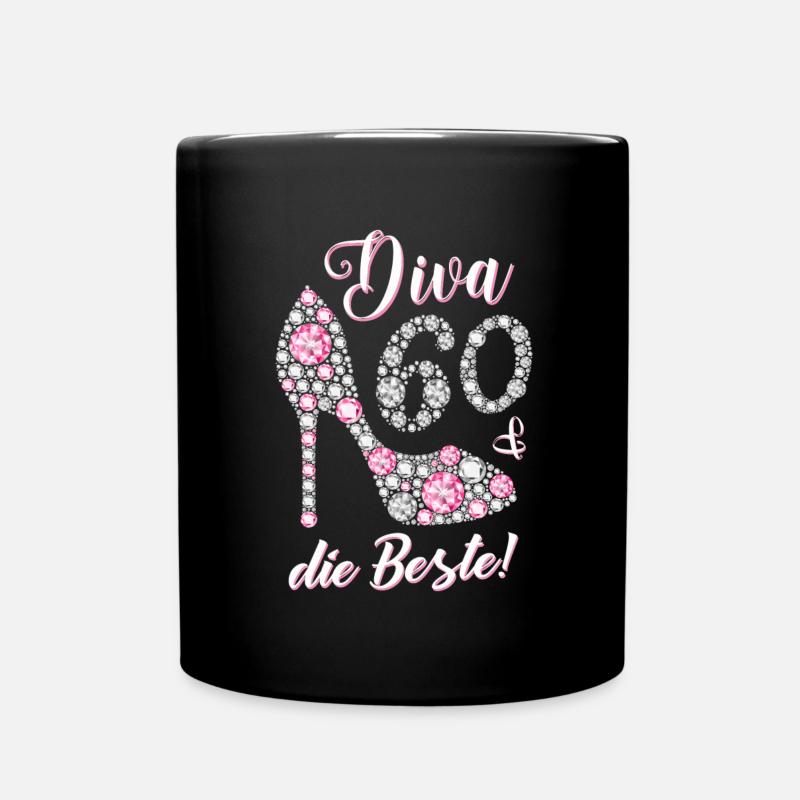 Diva die Beste 60 Jahre Geschenk 60. Geburtstag - Tasse einfarbig - Schwarz