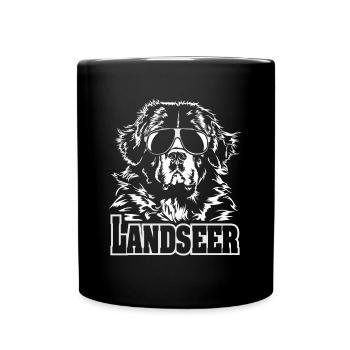 LANDSEER cool glasses dog dogs Wilsigns design - Full Colour Mug - black - Front