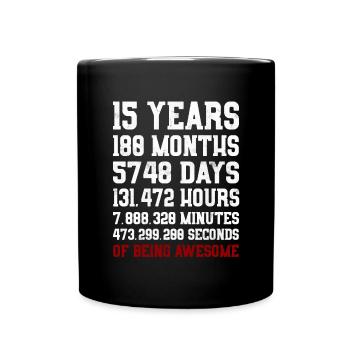 15 ans de cadeau génial 15e anniversaire - Mug uni - noir - Devant