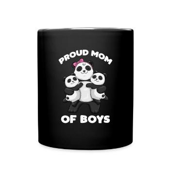 Proud mom of boys Panda mom panda mother's day - Full Colour Mug - black - Front