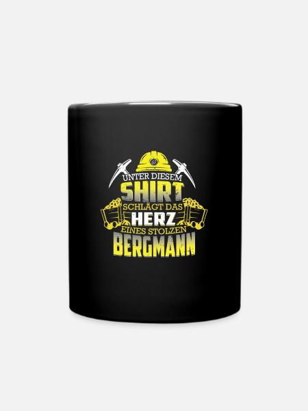 Bergmannn Shirt das Herz eines stolzen Bergmann - Tasse einfarbig - Schwarz