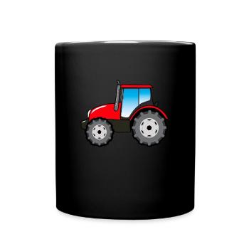 Traktorfahrer Traktor - Tasse einfarbig - Schwarz - Vorne